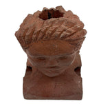 Brick Woman, Holes in Head, Powerful and Unusual Brick Maker's Folk Art End of Day Bust