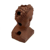 Brick Woman, Holes in Head, Powerful and Unusual Brick Maker's Folk Art End of Day Bust