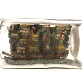 Old Folk Art Ship in a Bottle with American Flag and Many Houses