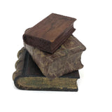Set of Three Old Folk Art Carved Books, One Stone + Two Wood