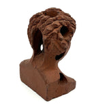 Brick Woman, Holes in Head, Powerful and Unusual Brick Maker's Folk Art End of Day Bust