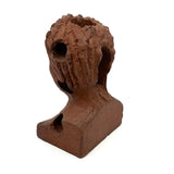 Brick Woman, Holes in Head, Powerful and Unusual Brick Maker's Folk Art End of Day Bust