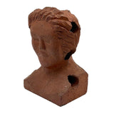 Brick Woman, Holes in Head, Powerful and Unusual Brick Maker's Folk Art End of Day Bust