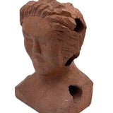Brick Woman, Holes in Head, Powerful and Unusual Brick Maker's Folk Art End of Day Bust