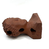 Brick Woman, Holes in Head, Powerful and Unusual Brick Maker's Folk Art End of Day Bust