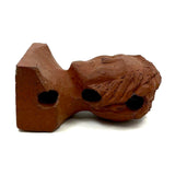 Brick Woman, Holes in Head, Powerful and Unusual Brick Maker's Folk Art End of Day Bust