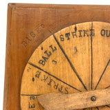 Charming Old Handmade Baseball Game Spinner