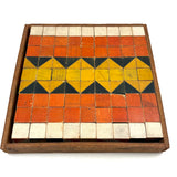 Early Set of 81 Color Cubes with Best Paint in Homemade Wood Framed Box