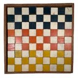 Early Set of 81 Color Cubes with Best Paint in Homemade Wood Framed Box