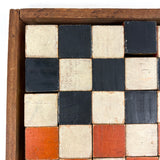 Early Set of 81 Color Cubes with Best Paint in Homemade Wood Framed Box