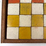 Early Set of 81 Color Cubes with Best Paint in Homemade Wood Framed Box