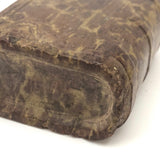 Set of Three Old Folk Art Carved Books, One Stone + Two Wood