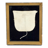 Tender and Minimalistically Satisfying Hand-quilted Baby Bib, Framed as Found
