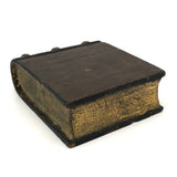 Set of Three Old Folk Art Carved Books, One Stone + Two Wood