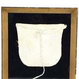 Tender and Minimalistically Satisfying Hand-quilted Baby Bib, Framed as Found