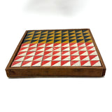 Early Set of 81 Color Cubes with Best Paint in Homemade Wood Framed Box