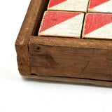 Early Set of 81 Color Cubes with Best Paint in Homemade Wood Framed Box