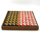 Early Set of 81 Color Cubes with Best Paint in Homemade Wood Framed Box
