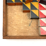 Early Set of 81 Color Cubes with Best Paint in Homemade Wood Framed Box