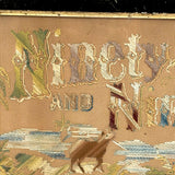Ninety and Nine, Late 19th Century Punch Paper Embroidery with Lost Lamb, Original Frame