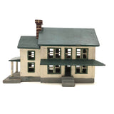 Grand Little White and Green House with Eaves, Porches and Pillars