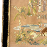 Ninety and Nine, Late 19th Century Punch Paper Embroidery with Lost Lamb, Original Frame