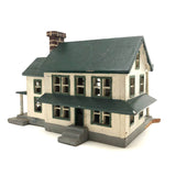 Grand Little White and Green House with Eaves, Porches and Pillars