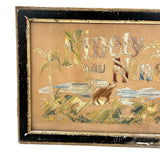 Ninety and Nine, Late 19th Century Punch Paper Embroidery with Lost Lamb, Original Frame