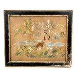 Ninety and Nine, Late 19th Century Punch Paper Embroidery with Lost Lamb, Original Frame
