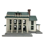 Grand Little White and Green House with Eaves, Porches and Pillars