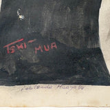 Soldiers and Toyota Truck, Tshibanda Muayabu Mid 20th C. Presumed Congolese Folk Art Tempera Painting