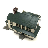 Grand Little White and Green House with Eaves, Porches and Pillars