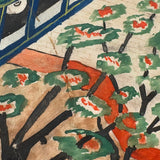 Soldiers and Toyota Truck, Tshibanda Muayabu Mid 20th C. Presumed Congolese Folk Art Tempera Painting