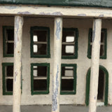 Grand Little White and Green House with Eaves, Porches and Pillars