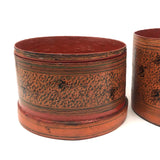 Beautiful Antique Burmese Lacquer Betel Box with Interior Tray