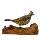 Charming c. 1950s Maine Folk Art Carved and Painted Ruffled Grouse