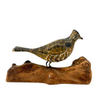 Charming c. 1950s Maine Folk Art Carved and Painted Ruffled Grouse