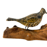 Charming c. 1950s Maine Folk Art Carved and Painted Ruffled Grouse