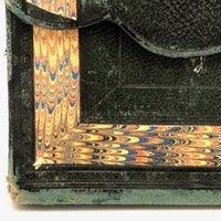 Louis Kirk's 1860 Leather and Hand-marbled Bill Holder with Month + Alphabet + Sundries Tabs