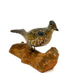 Charming c. 1950s Maine Folk Art Carved and Painted Ruffled Grouse
