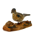 Charming c. 1950s Maine Folk Art Carved and Painted Ruffled Grouse