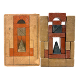 Small Early Richter Stone Anchor Blocks Set with Original (Well Worn) Inserts