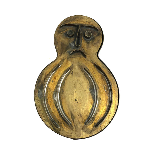 Curious Frowning Face Brass (Leather? Cookie?) Press