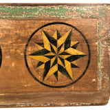 Antique Pennsylvania Folk Art Painted Panel with Hex Stars