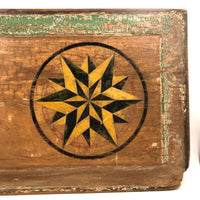 Antique Pennsylvania Folk Art Painted Panel with Hex Stars
