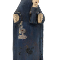 Wonderfully Primitive Carved Polychrome Folk Art Madonna with Baby Jesus