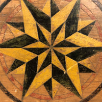 Antique Pennsylvania Folk Art Painted Panel with Hex Stars