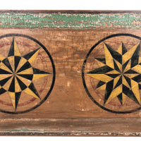 Antique Pennsylvania Folk Art Painted Panel with Hex Stars