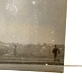 Parachuter Falling to Earth, Poignant Pair of Old Photos