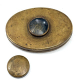 Cool Vintage Brass Tobacco/Tinder Box with Magnifying Lens (for Fire Starting)
